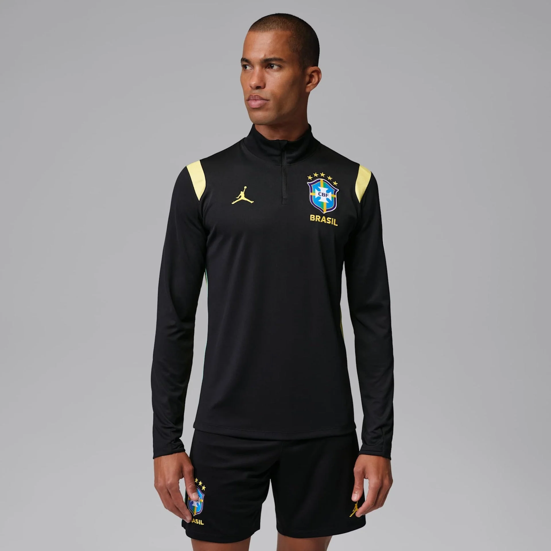 Camiseta Brasil Manga Longa Academy Pro 2026 Treino Masculina